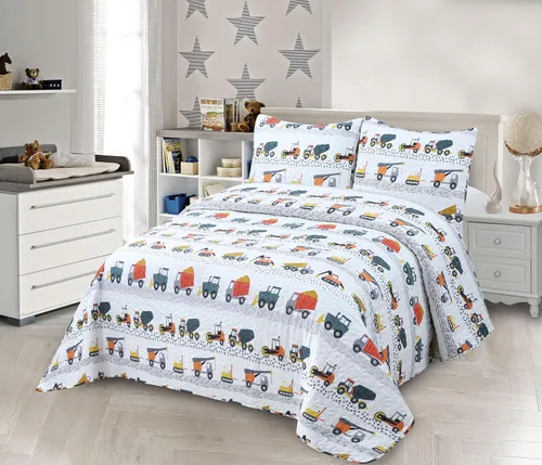 Vista 10 de Kids Zone Collection - Juego de colcha acolchada para niños y adolescentes, diseño de baloncesto y fútbol, azul marino y blanco, tamaño individual