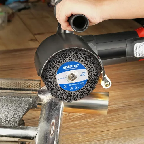Vista 7 de Limpiador negro de 4 pulgadas, 3.937 x 3.937 in, paquete de 4 piezas, limpieza de superficies metálicas, eliminación de óxido, eliminación