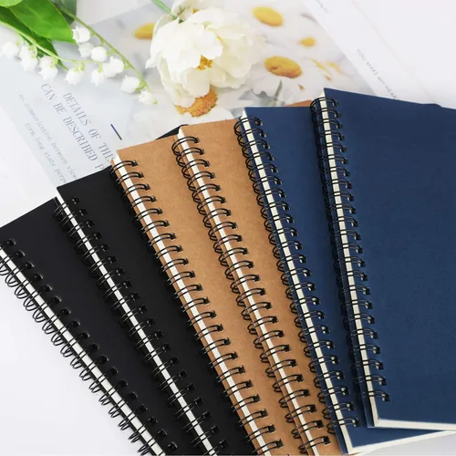 Vista 9 de EUSOAR - Cuaderno rayado A5 con espiral, para escritura, viajes, notas, diario, bocetos, para estudiantes, oficina, negocios, tapa de 3
