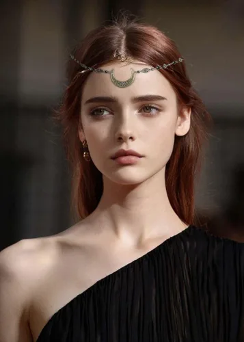 Vista 5 de WOVOWOVO Cadena de cabeza de luna creciente bohemia para mujeres y niñas, de cristal, Halloween, cosplay, diadema para la frente, cadenas circulares