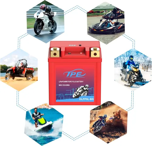 Vista 5 de TPE - Batería de litio de 12V para motocicletas YTX5L-BS 3AH 300CCA con BMS inteligente y pantalla LCD LiFePO4, batería de arranque
