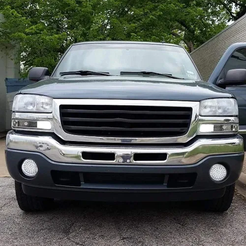 Vista 9 de VRracing Compatible con GMC Sierra 1500 2500 3500 2003-2006 Hyper White Full LED antiniebla lámpara lente transparente parachoques luz antiniebla