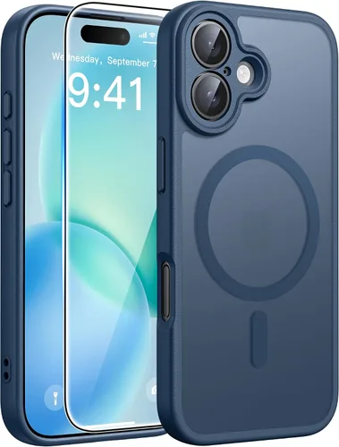 Vista 305 de FNTCASE - Funda para iPhone 16 Pro: magnética, mate, translúcida, de grado militar, protectora contra caídas, resistente, fina, duradera y a prueba