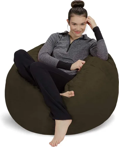 Vista 6 de Sofa Sack Silla Puf - Felpa, Ultra Suave - Silla Puf de Espuma Viscoelástica con Funda de Microgamuza - Muebles y Accesorios Rellenos de Espuma