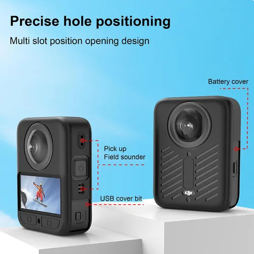 Vista 3 de Funda de silicona para DJJ Osmo 360 con protector de pantalla (paquete de 3), color negro para DJJ Osmo 360