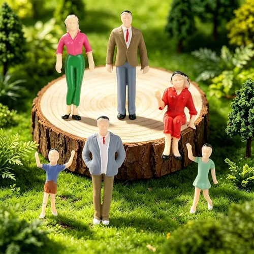 Vista 7 de Mini figuras de personas a escala 1:25, modelo pintado, paquete de 14