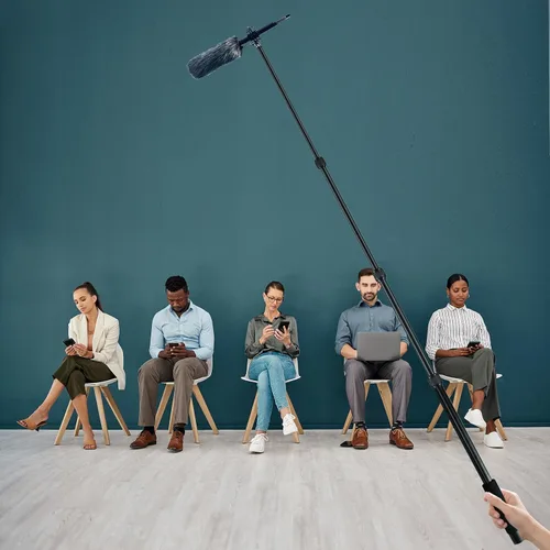 Vista 6 de Brazo extensible del brazo del micrófono 4 secciones con tornillo de 1/4" 3/8" 1.5 a 5.05ft Portable Handheld Mic Boom Pole Aluminum Alloy