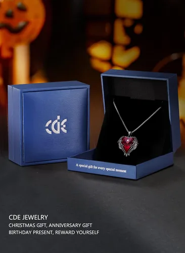 Vista 4 de CDE - Collar con dije de corazón de ala de ángel para mujer, dije de tono plateadodorado, regalo de Navidad, San ValentínDía de la Madre