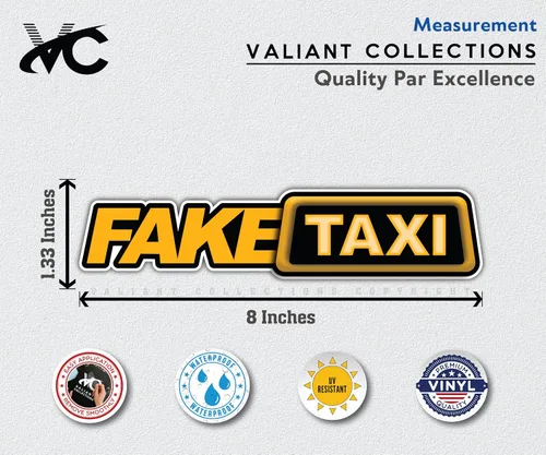 Vista 5 de Adhesivos de taxi falsos – Adhesivos de vinilo Drift Race – Calcomanía de taxi falsa extraíble, desmontable, impermeable, decoración perfecta