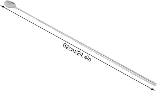 Vista 3 de Cucharas de mezcla, 2 cucharas ranuradas, cuchara de cocina de 24.4 in de largo, cuchara extensible de acero inoxidable, cuchara telescópica