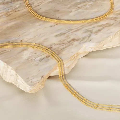 Vista 6 de CHESKY - Gargantilla de oro para mujer, chapado en plataoro de 14 quilates, gargantilla de cuentas satélite, delgada, de moda, collares de clip