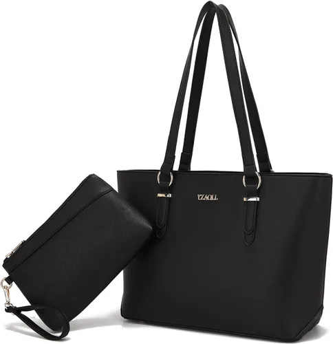 Vista 25 de YZAOLL Bolsos para mujer de cuero sintético, medianos y grandes, bolso de hombro, cartera, juego de bolso de mano y billetera