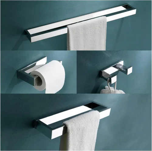 Vista 14 de Juego de 4 piezas de accesorios de hardware para baño, color negro, incluye toallero, soporte para toallas, gancho para bata, soporte para papel