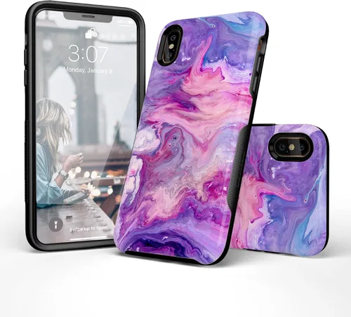 Vista 37 de Casely Funda para iPhone Xs Max Funda con estampado de festival (solo buenas vibraciones)