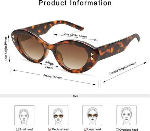 Vista 5 de Appassal Gafas de sol vintage de ojo de gato para mujer, gafas de sol de moda con marco de ojo de gato AP3644
