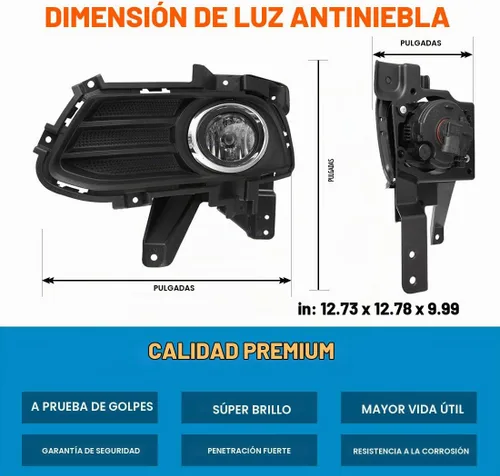 Vista 3 de Nixon Offroad Juego de luces antiniebla para Ford Fusion 2013-2016 con bombillas halógenas + kit de arnés de cableado + interruptor universal +