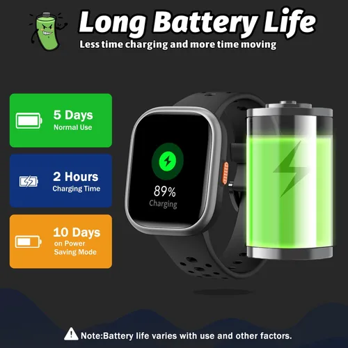 Vista 8 de Heroange - Reloj inteligente para niños y niñas, resistente al agua IP68, reloj de seguimiento de fitness para niños con pantalla de 1.83", monitor