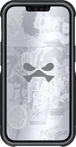 Vista 7 de Ghostek ATOMIC - Funda delgada iPhone 13 Pro, parachoques de metal negro con anillo MagSafe transparente en la parte trasera, protección resistente