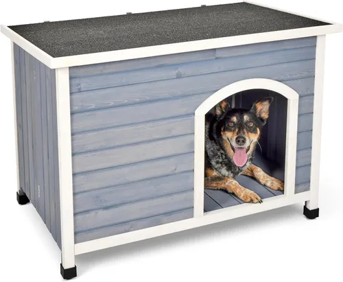 Vista 11 de MidWest Homes for Pets Eilio - Casa plegable de madera para perros, no requiere herramientas para el montaje, casa para perros ideal para razas