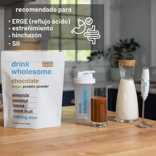 Vista 3 de Bebida saludable de proteína de almendra de chocolate en polvo para estómagos sensibles