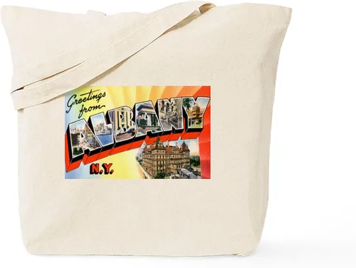 Vista 8 de CafePress Albany New York Greetings - Bolsa de lona natural, bolsa de compras reutilizable