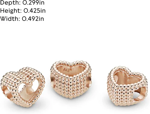 Vista 5 de PANDORA Joyería con cuentas corazón rosa encanto