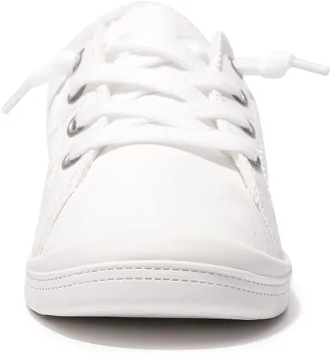 Vista 4 de Tenis de lona para mujer, sin cordones, caña baja, informales, clásicos, cómodos, planos, a la moda