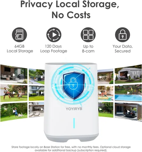 Vista 7 de 4K Security Cameras Wireless Outdoor, No Subscription, Works in -14°F Cold [2026 NEW] Solar-Powered Home Security Camera System with 360° Auto