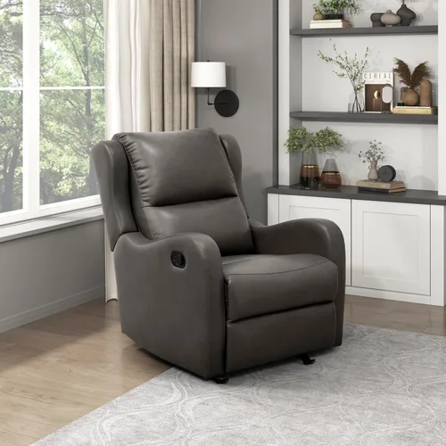 Vista 12 de Lexicon Silla reclinable manual, sillón reclinable de pared, piel sintética Negro