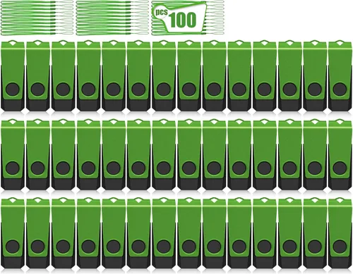 Vista 7 de Unidad Flash USB de 128MB Paquete de 20 AGECASH USB 2.0 Unidades Flash Thumb a Granel Verde Giratorio 128MB Memoria USB Stick Zip Jump Drive 1