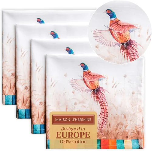 Vista 66 de Maison d' Hermine Juego de 4 servilletas de tela 100% algodón, suaves y duraderas, servilletas cuadradas reutilizables para uso diario, lavables