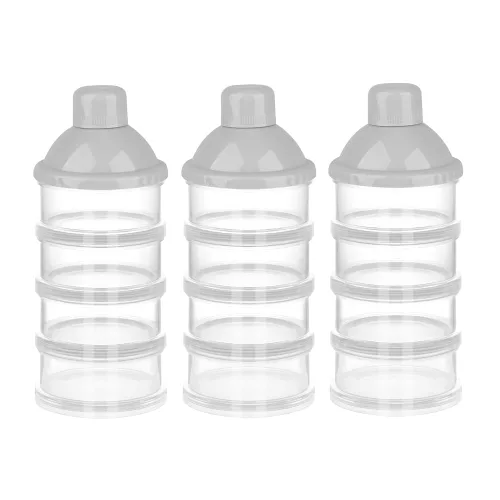 Vista 17 de Accmor Dispensador de fórmula sobre la marcha, contenedor apilable de fórmula de 4 compartimentos para viajes, contenedor de leche en polvo
