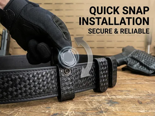 Vista 6 de ROCOTACTICAL Protectores de cinturón de doble presión, para cinturón de servicio de 2.25 pulgadas, paquete de 4