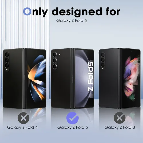 Vista 2 de 2 protectores de pantalla frontal de vidrio templado de privacidad compatibles con Samsung Galaxy Z Fold 5 + 2 protectores de lente de cámara