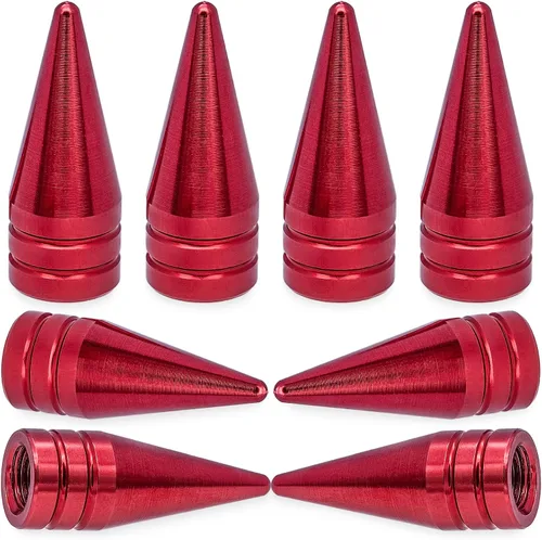 Vista 15 de 4 piezas de tapas de válvula de rueda con forma de punta, válvula de rueda de aleación de aluminio con punta, cubiertas universales de válvula
