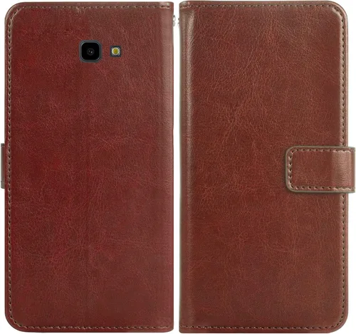 Vista 4 de Asuwish Funda tipo cartera compatible con Samsung Galaxy J4 Plus, protector de pantalla de vidrio templado y soporte de piel con tapa para tarjetas