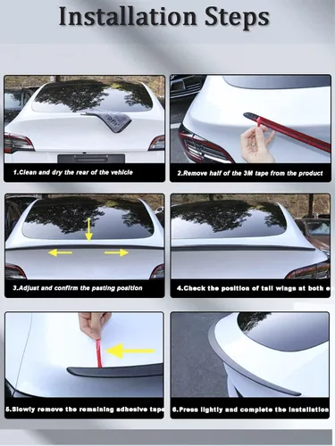 Vista 6 de Alerón de maletero de fibra de carbono modelo S para Tesla Model S 2012-2023 Tapa de alerón trasero Piezas de coche Ala trasera del coche Kits