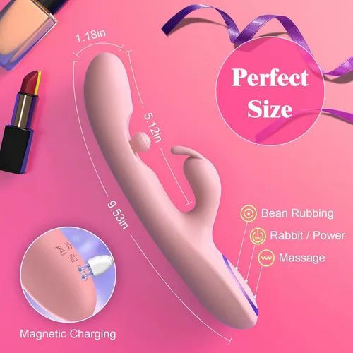 Vista 4 de Juguetes sexuales con vibrador de punto G, 3 en 1, juguetes sexuales para adultos, vibradores de rotación de 360° con 10 frotamientos, 7 vibradores