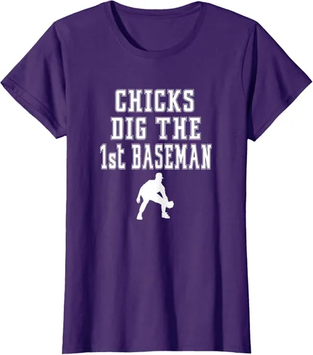 Vista 8 de Chicks Dig First Baseman - Camiseta de primera base Beisbol Player, Negro