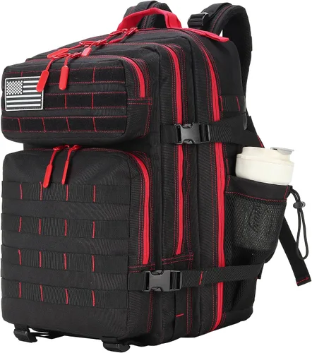 Vista 23 de Mini mochila táctica de 9L para hombres y mujeres, mochila táctica pequeña para senderismo, bolsa táctica pequeña, paquete de fitness, Negro
