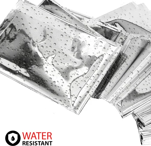 Vista 5 de ASA TECHMED Mantas térmicas de Mylar de emergencia a granel, manta espacial, kit de supervivencia para camping, kit de primeros auxilios