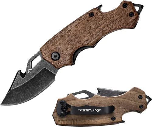 Vista 11 de FLISSA Mini cuchillo de bolsillo plegable, hoja de acero inoxidable de 2.5 Negro