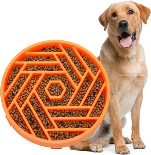 Vista 10 de WHIPPY Cuenco para perros de alimentación lenta, diseño de laberinto de rompecabezas para reducir la velocidad de comer, capacidad de 3 tazas Negro