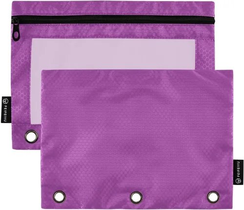 Vista 29 de Gredecor Estuche para lápices con 3 anillos con cremallera negra, paquete de 2 unidades, organizador de carpetas transparentes para ventana escolar