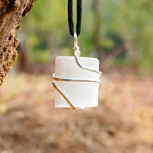 Vista 5 de Colección de collares curativos de cristal natural - Colgantes de piedra genuina para yoga, meditación y vida consciente, Mediana, Acero inoxidable