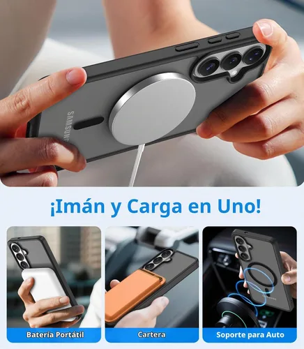 Vista 5 de Vansdon Funda para Samsung Galaxy S24 Plus, S25 Plus, S26 Plus, color negro