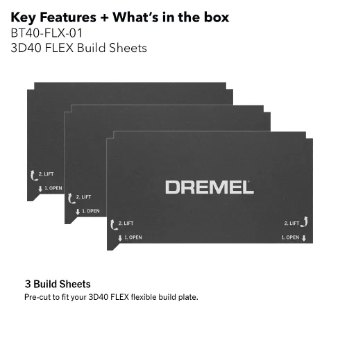 Vista 2 de Dremel Digilab 3D40 Flex Build Sheets (Pack de 3)