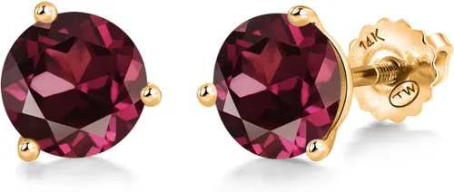 Vista 36 de Gem Stone King Aretes de Martini de oro amarillo de 14 quilates Aretes de tuerca de 3 puntas para mujeres y hombres Redondos de 0.236 pulgadas