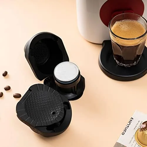 Vista 6 de Adaptador de cápsulas de café para máquina, convertidor de cápsulas de café reutilizable, fácil de usar y accesorios completos