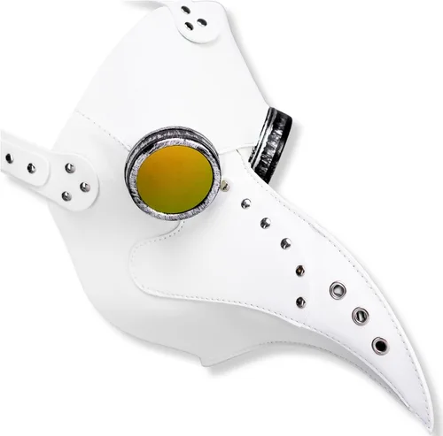 Vista 5 de Máscara de médico de la peste máscara de pájaro de nariz larga máscara steampunk cosplay Blanco/Médico de la peste clásico